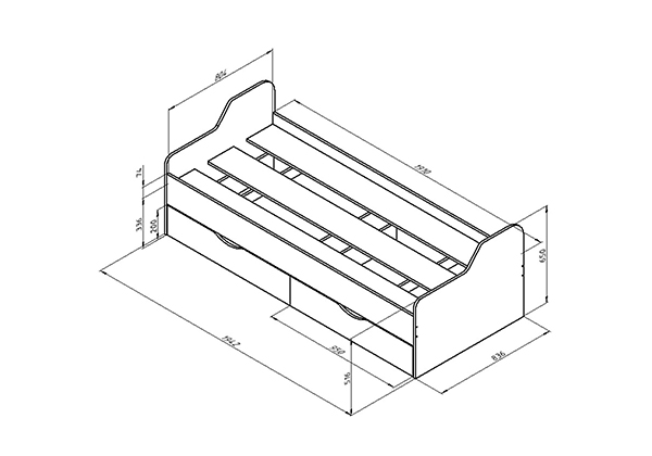 Кровать Формула мебели Дельта