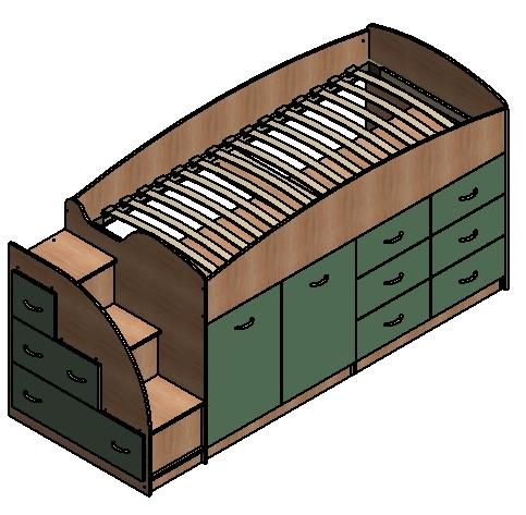 Кровать-чердак Формула мебели Дюймовочка-4