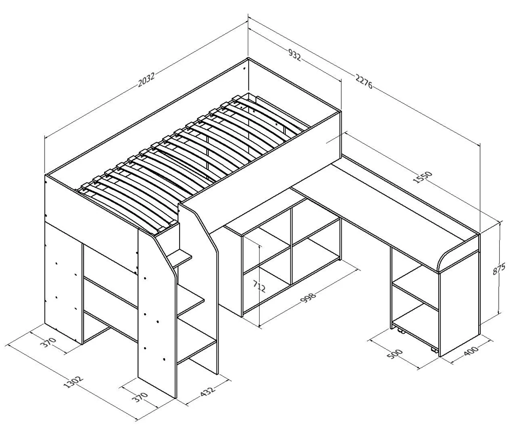 Кровать-чердак Формула мебели Теремок-2