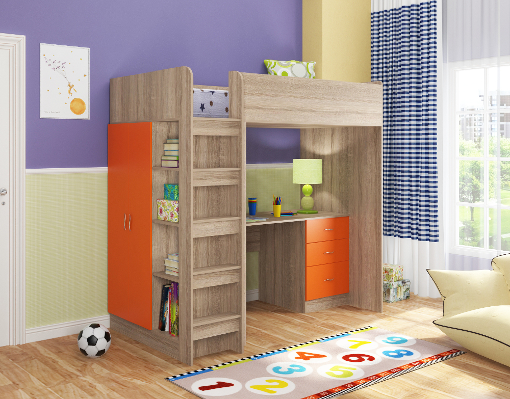 Кровать-чердак Формула мебели Теремок-3