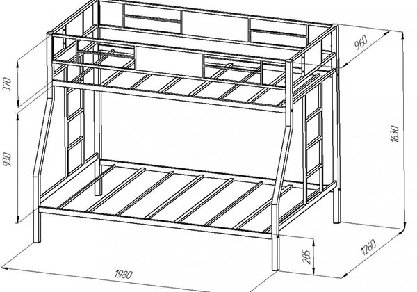 Двухъярусная кровать Формула мебели Гранада