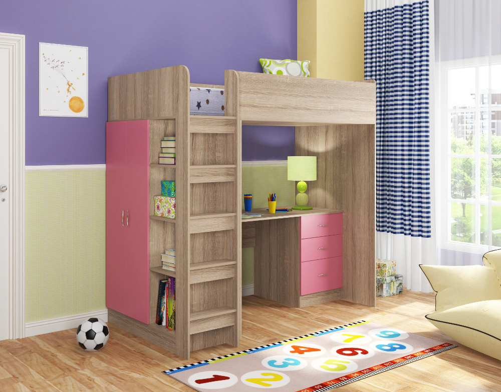 Кровать-чердак Формула мебели Теремок-3