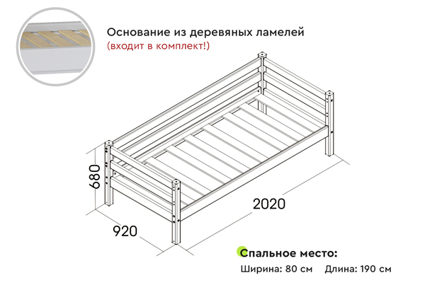 Детская кровать Мебельград Соня с задней защитой