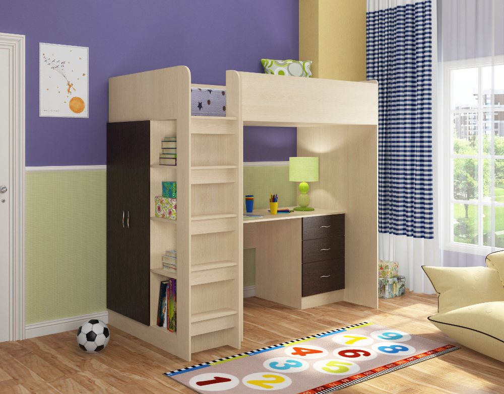 Кровать-чердак Формула мебели Теремок-3