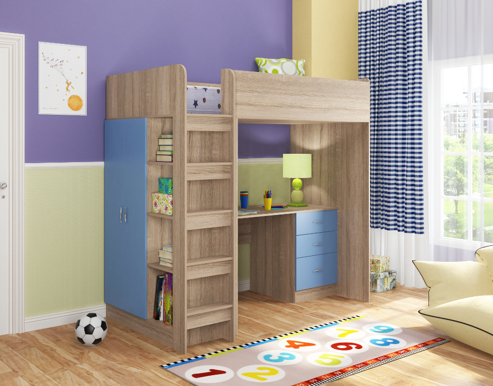 Кровать-чердак Формула мебели Теремок-3