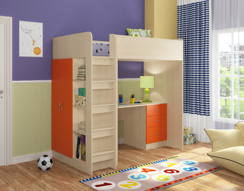 Кровать-чердак Формула мебели Теремок-3