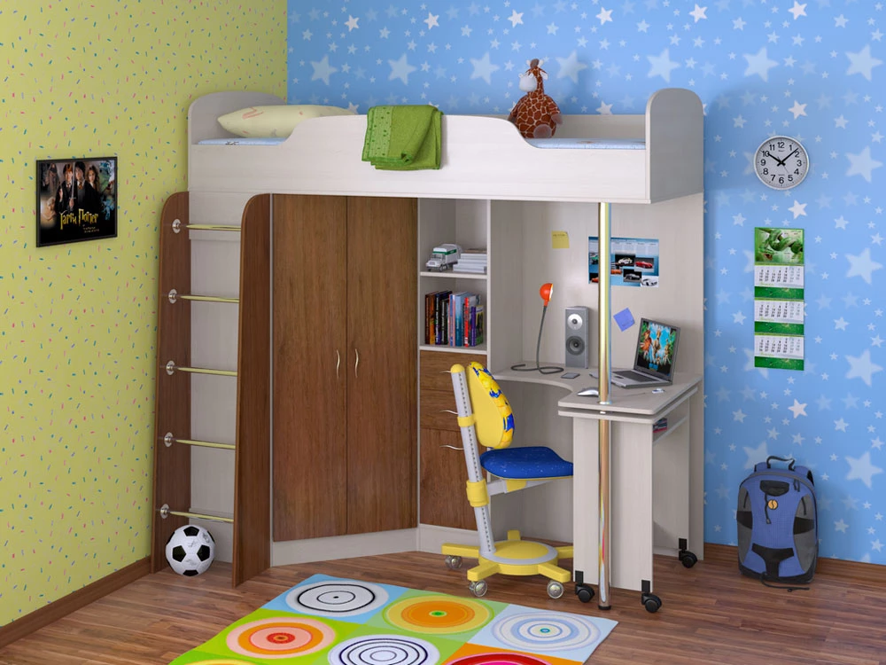 Кровать-чердак Формула мебели Теремок-1