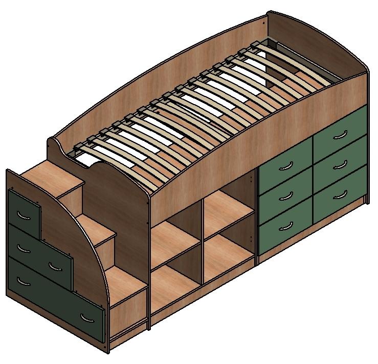 Кровать-чердак Формула мебели Дюймовочка-4/1