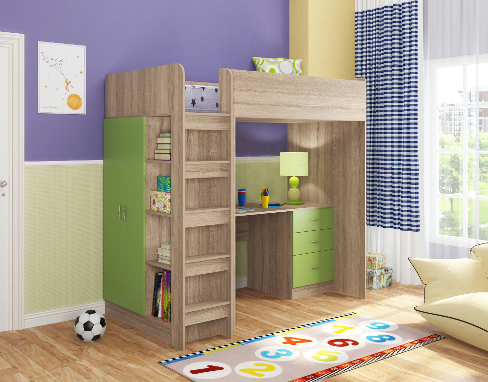 Кровать-чердак Формула мебели Теремок-3